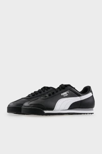 PUMA ROMA BASIC BLACK-WHITE-PUMA SILVER UNISEX MODA AYAKKABI