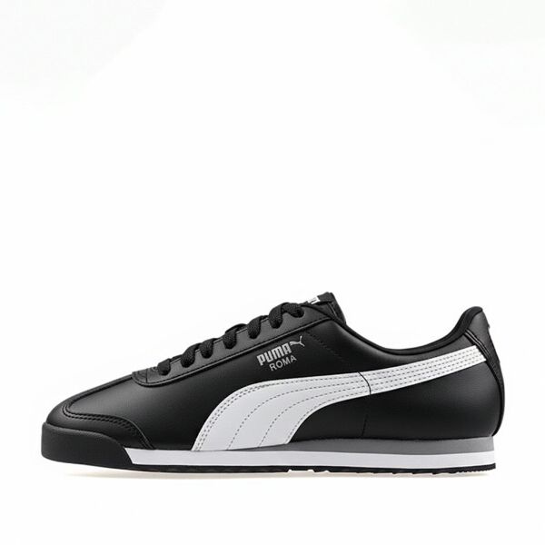 PUMA ROMA BASIC BLACK-WHITE-PUMA SILVER UNISEX MODA AYAKKABI
