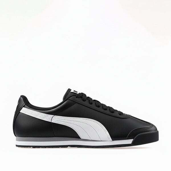 PUMA ROMA BASIC BLACK-WHITE-PUMA SILVER UNISEX MODA AYAKKABI