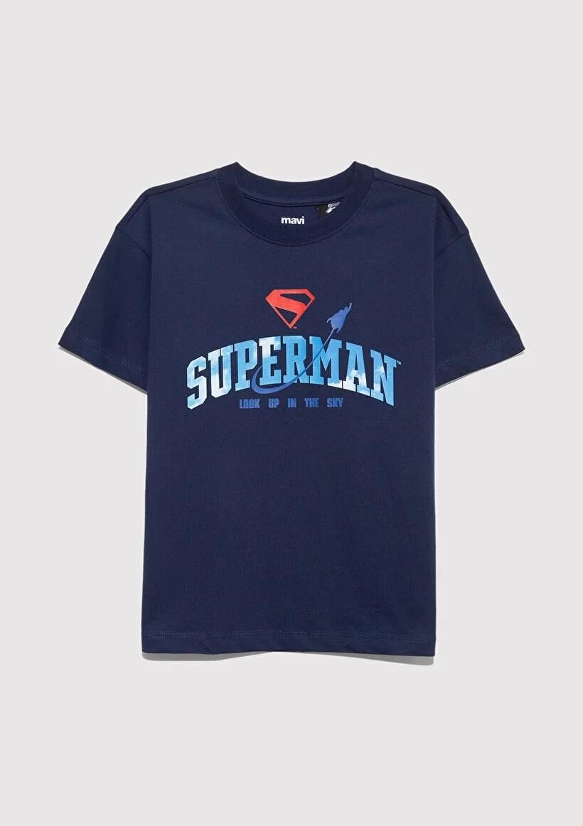 MAVİ SUPERMAN BASKILI TİŞÖRT ERKEK ÇOCUK PROJE, LİSANS T-SHIRT