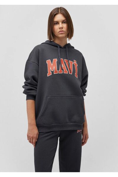MAVİ KADIN KAPÜŞONLU SWEATSHIRT