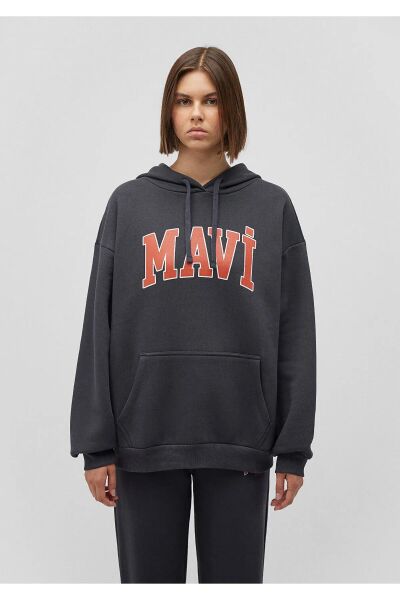 MAVİ KADIN KAPÜŞONLU SWEATSHIRT
