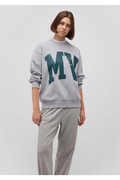 MAVİ BISIKLET YAKA LOGO SWEATSHIRT KADIN 0 YAKA SWEATSHIRT
