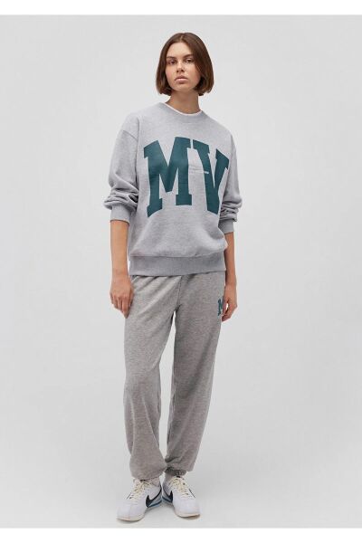 MAVİ BISIKLET YAKA LOGO SWEATSHIRT KADIN SWEATSHIRT