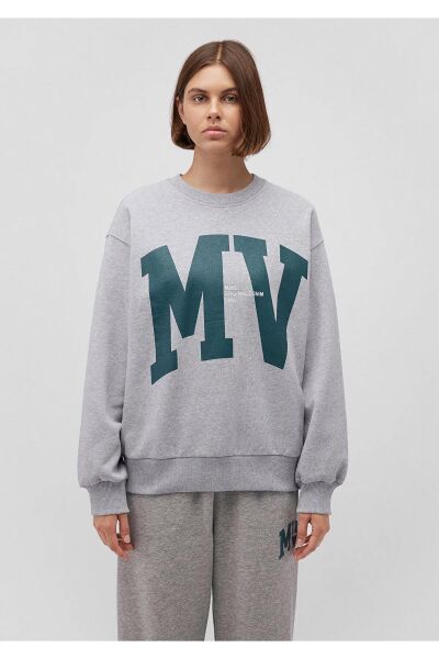MAVİ BISIKLET YAKA LOGO SWEATSHIRT KADIN SWEATSHIRT
