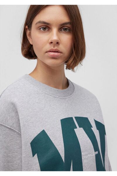 MAVİ BISIKLET YAKA LOGO SWEATSHIRT KADIN SWEATSHIRT