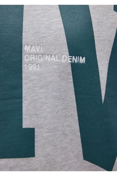 MAVİ BISIKLET YAKA LOGO SWEATSHIRT KADIN SWEATSHIRT