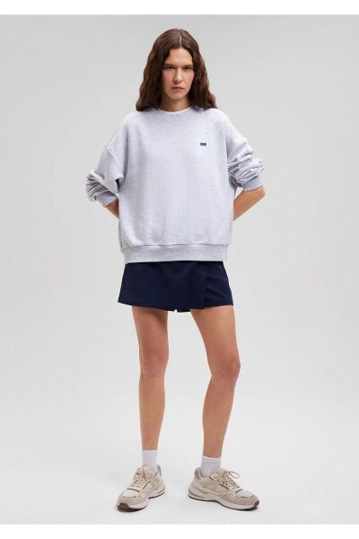 MAVİ BISIKLET YAKA LOGO SWEATSHIRT KADIN SWEATSHIRT