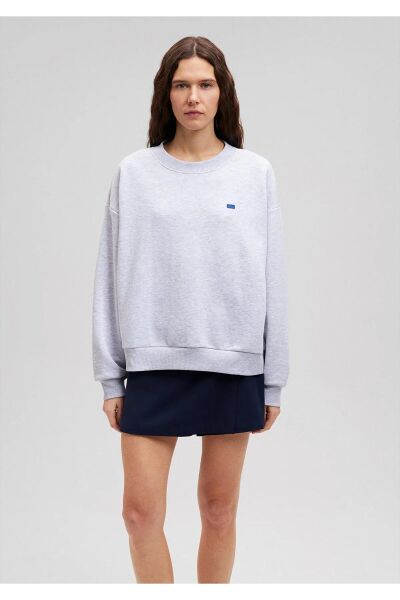 MAVİ BISIKLET YAKA LOGO SWEATSHIRT KADIN SWEATSHIRT