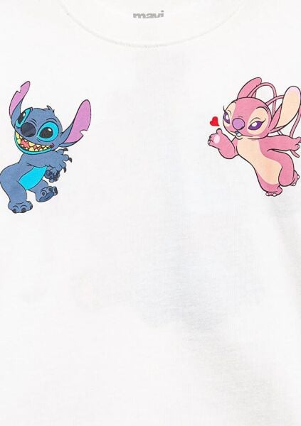 MAVİ LILO & STITCH BASKILI TİŞÖRT KIZ ÇOCUK PROJE, LİSANS T-SHIRT