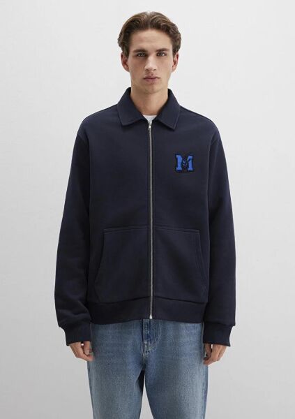 MAVİ FERMUARLI CEPLİ ERKEK SWEATSHIRT