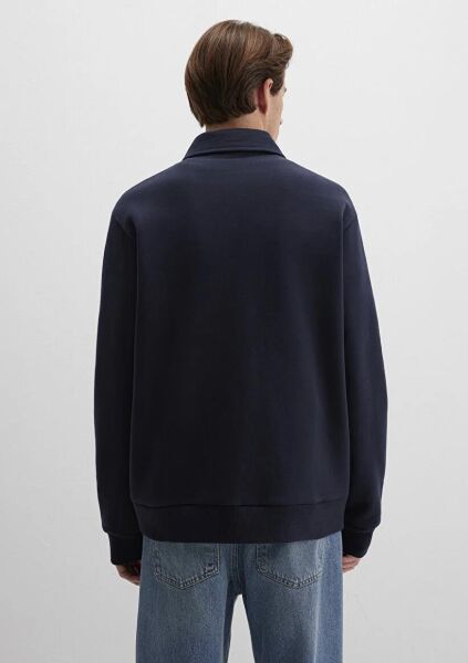 MAVİ FERMUARLI CEPLİ ERKEK SWEATSHIRT