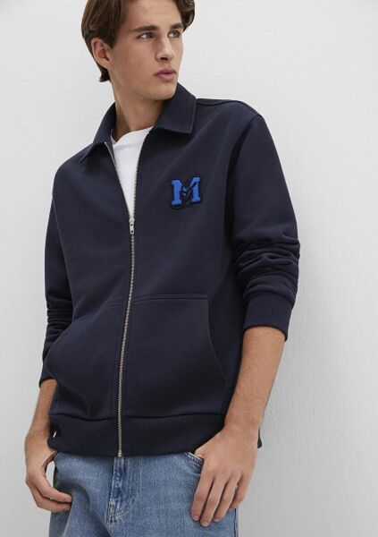 MAVİ FERMUARLI CEPLİ ERKEK SWEATSHIRT