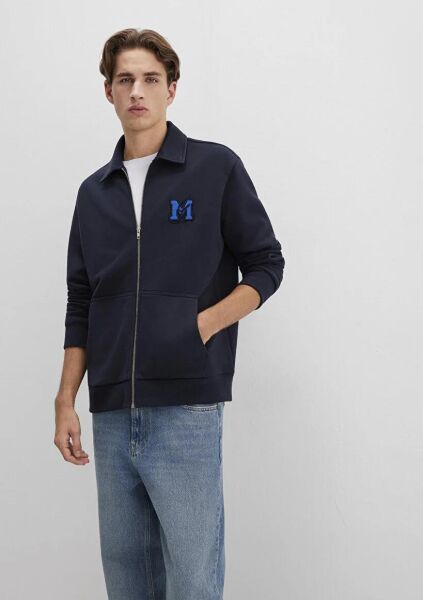MAVİ FERMUARLI CEPLİ ERKEK SWEATSHIRT
