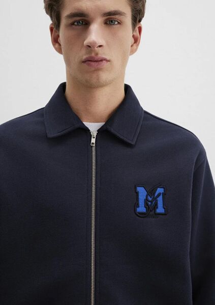 MAVİ FERMUARLI CEPLİ ERKEK SWEATSHIRT