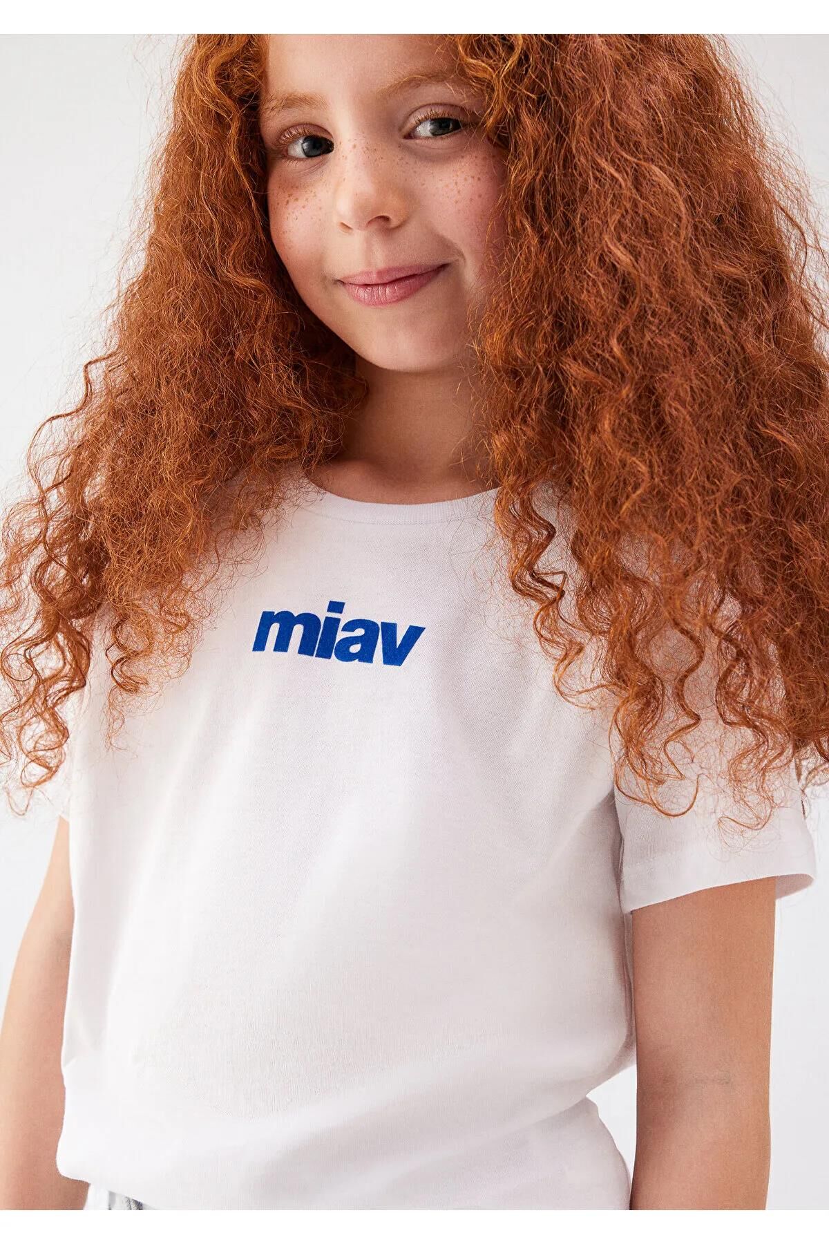 MAVİ MİAV BASKILI ERKEK ÇOCUK LOGO T-SHIRT