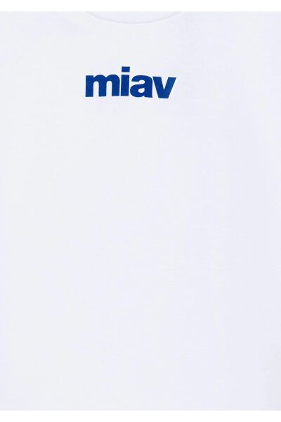 MAVİ MİAV BASKILI ERKEK ÇOCUK LOGO T-SHIRT