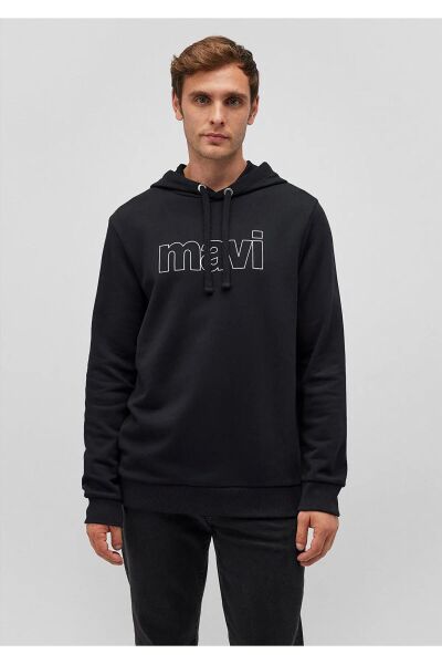 MAVİ LOGO KAPÜŞONLU SWEATSHIRT ERKEK LOGO T-SHIRT
