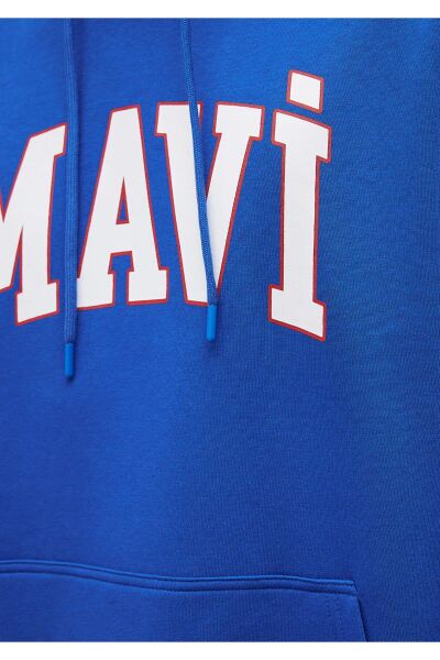 MAVİ BASKILI SWEATSHIRT ERKEK HOODIE