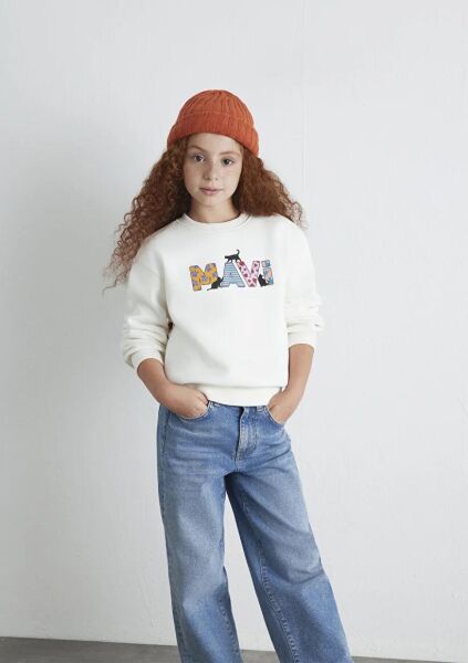 MAVİ  BASKILI SWEATSHİRT KIZ ÇOCUK SWEATSHIRT