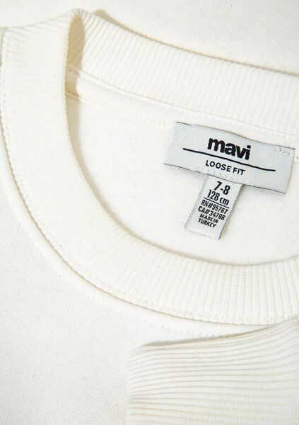 MAVİ BASKILI SWEATSHİRT KIZ ÇOCUK 0 YAKA SWEATSHIRT