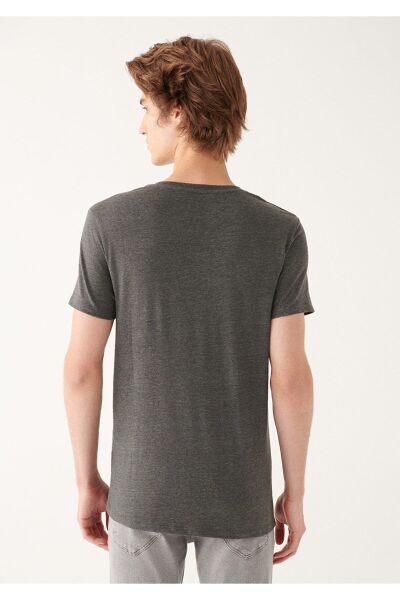 MAVİ STRETCH V YAKA TİŞÖRT ERKEK BASIC, SEMI BASIC