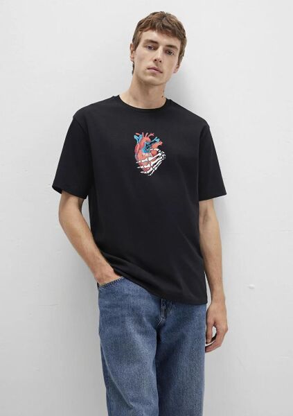 MAVİ BASKILI ERKEK GRAFİK T-SHIRT