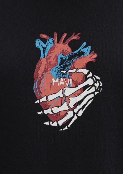 MAVİ BASKILI TİŞÖRT ERKEK GRAFİK T-SHIRT