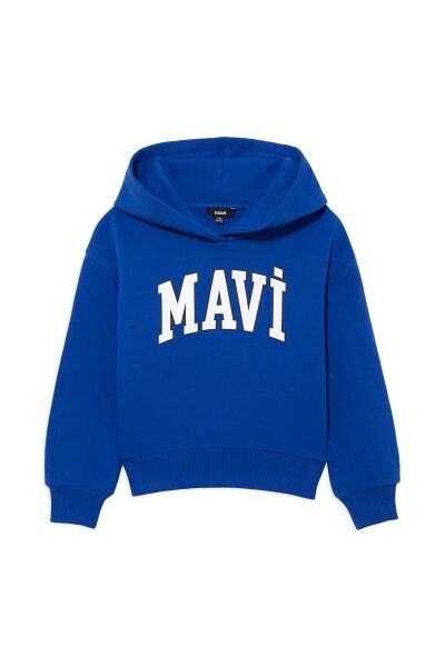 MAVİ BASKILI KAPÜŞONLU SWEATSHIRT ERKEK ÇOCUK SWEATSHIRT