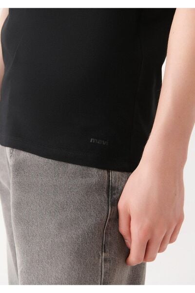 MAVİ STRETCH V YAKA TİŞÖRT ERKEK BASIC, SEMI BASIC