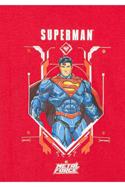 MAVİ SUPERMAN BASKILI UZUN KOL TİŞÖRT ERKEK ÇOCUK PROJE, LİSANS T-SHIRT