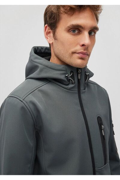 MAVİ ERKEK KAPÜŞONLU MONT