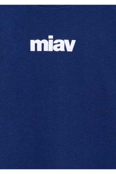 MAVİ MİAV BASKILI ERKEK ÇOCUK LOGO T-SHIRT