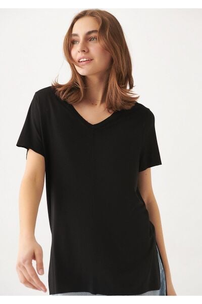 MAVİ BASIC V YAKA PENYE KADIN BASIC, SEMI BASIC