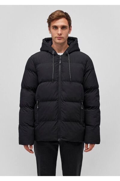 MAVİ KAPÜŞONLU CEKET ERKEK MONT