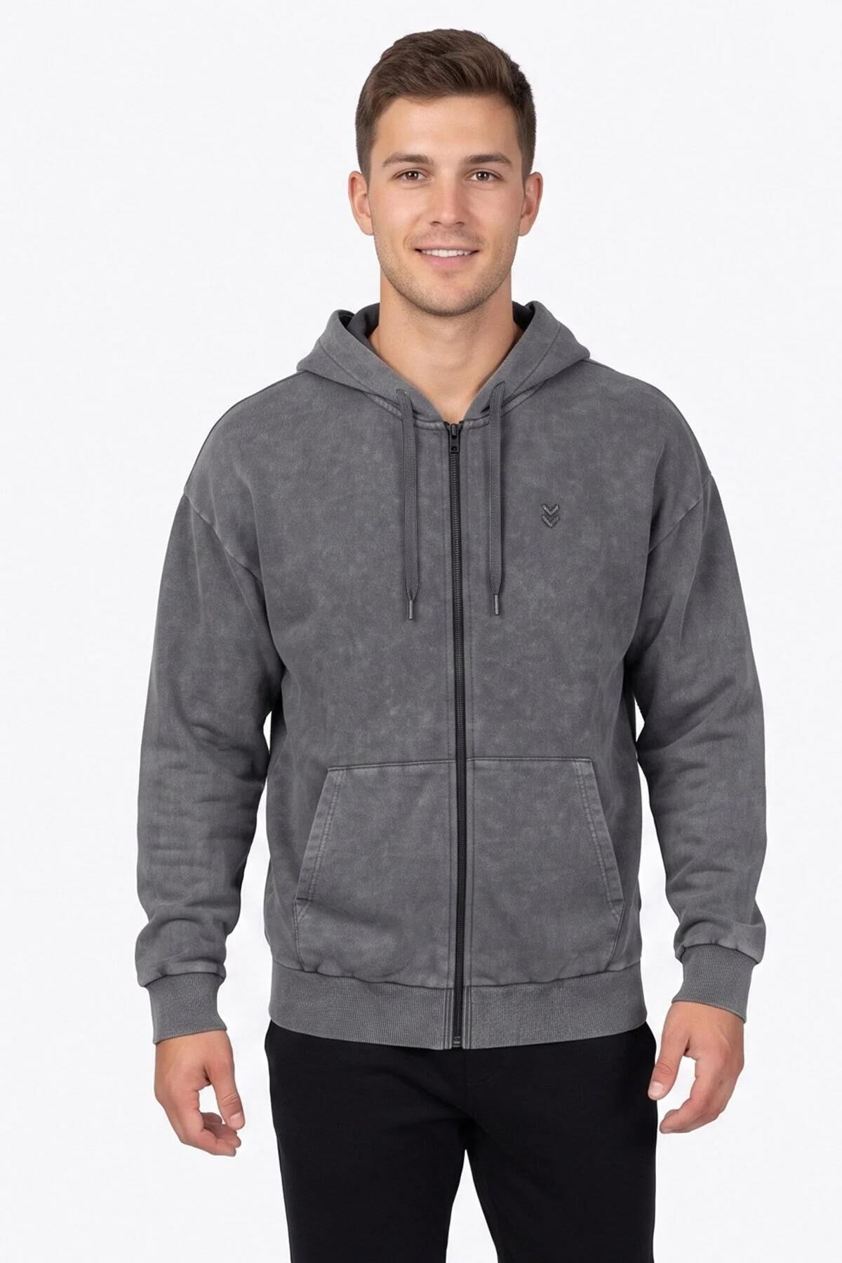 HUMMEL HMLLEROY ZIP HOODIE ERKEK FERMUARLI HOODIE