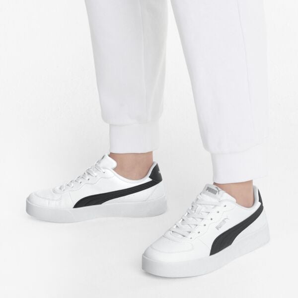 PUMA SKYE CLEAN-PUMA WHITE-PUMA BLACK KADIN MODA AYAKKABI