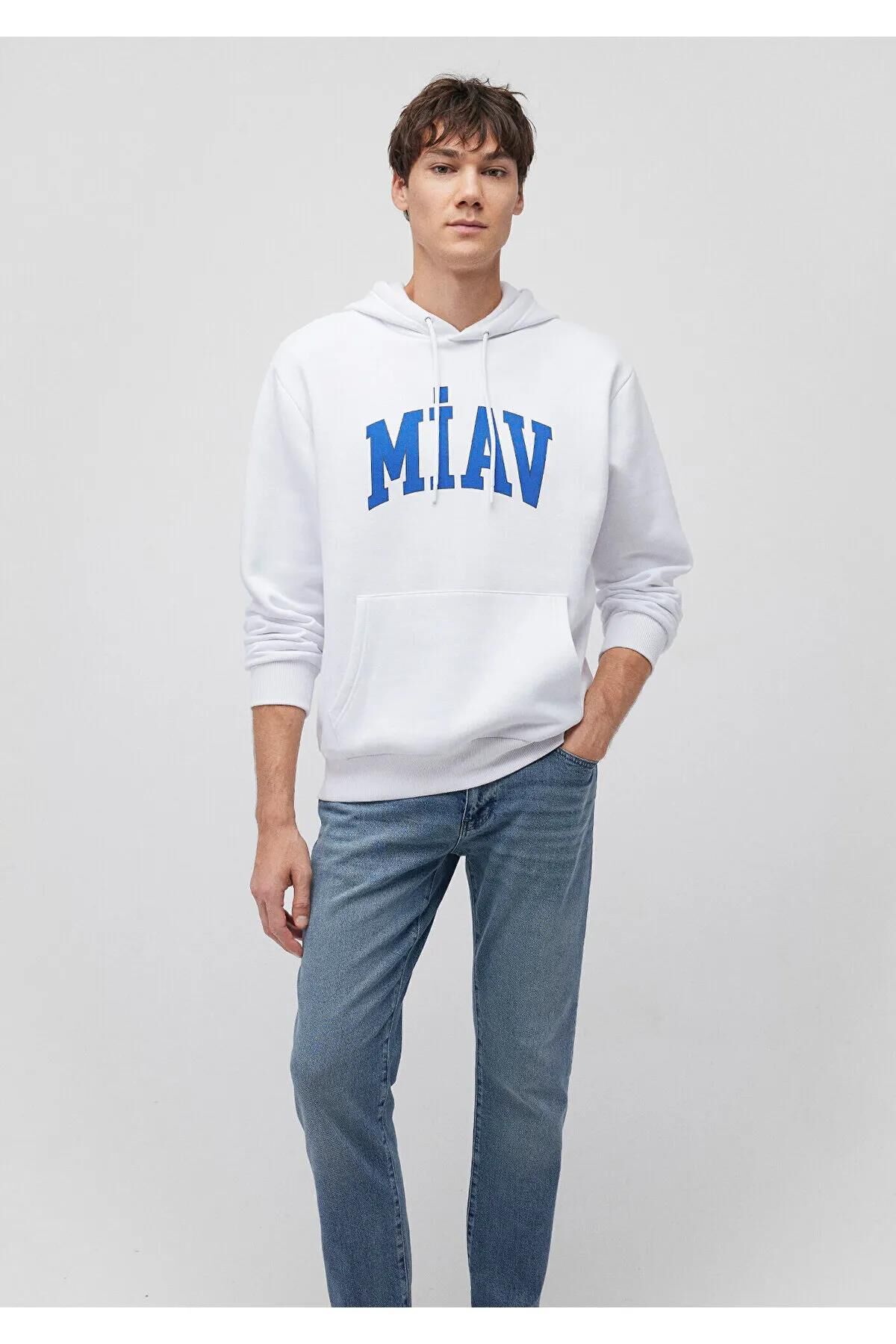 MAVİ MİAV KAPÜŞONLU SWEATSHIRT ERKEK SWEATSHIRT
