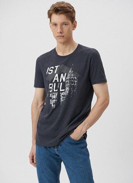 MAVİ GALATA İSTANBUL TİŞÖRT ERKEK GRAFİK T-SHIRT