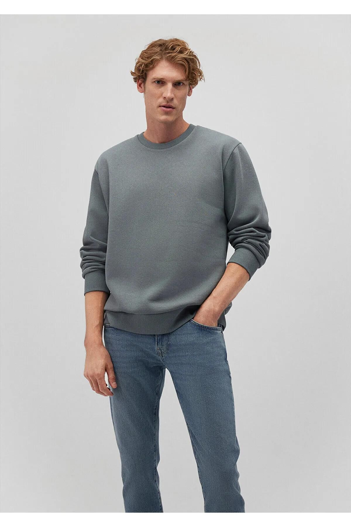 MAVİ BİSİKLET YAKA SWEATSHIRT ERKEK SWEATSHIRT