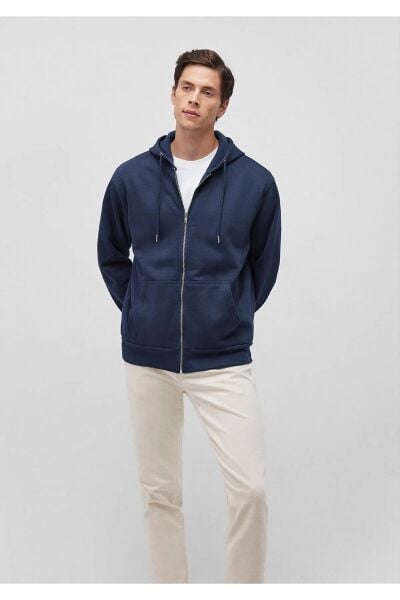 MAVİ KAPÜŞONLU SWEATSHIRT ERKEK SWEATSHIRT