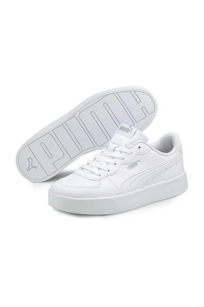 PUMA SKYE CLEAN PUMA WHITE-PUMA WHITE-PU KADIN MODA AYAKKABI