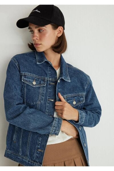 MAVİ KARLA DARK GOLD ICON KADIN DENIM CEKET