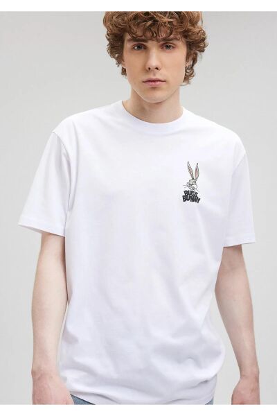 MAVİ BUGS BUNNY BASKILI TİŞÖRT ERKEK PROJE, LİSANS T-SHIRT