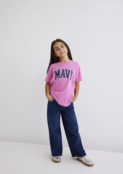 MAVİ LOGO TİŞÖRT KIZ ÇOCUK LOGO T-SHIRT