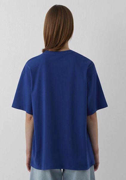 MAVİ BASKILI TİŞÖRT KADIN LOGO T-SHIRT