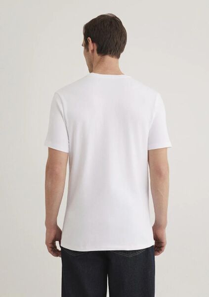 MAVİ STRETCH V YAKA TİŞÖRT ERKEK BASIC, SEMI BASIC