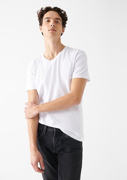 MAVİ STRETCH V YAKA TİŞÖRT ERKEK BASIC, SEMI BASIC