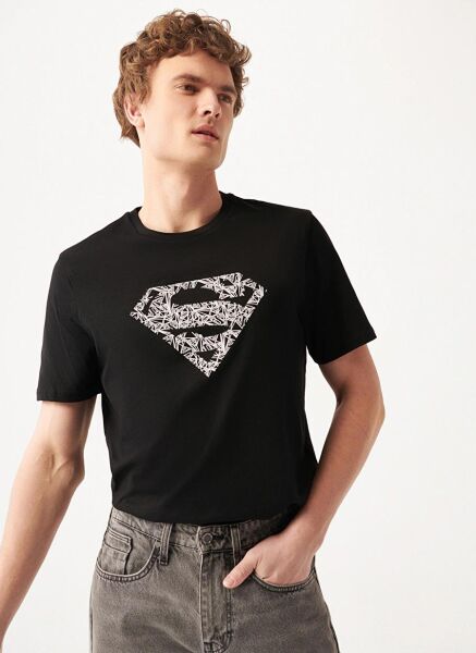 MAVİ SUPERMAN BASKILI TİŞÖRT ERKEK PROJE, LİSANS T-SHIRT