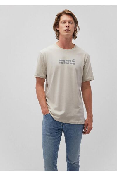 MAVİ BASKILI ERKEK LOGO T-SHIRT